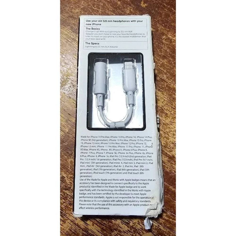 Apple Lightning to Headphone Jack AUX Adapter For iPhone X 11 12 13 14